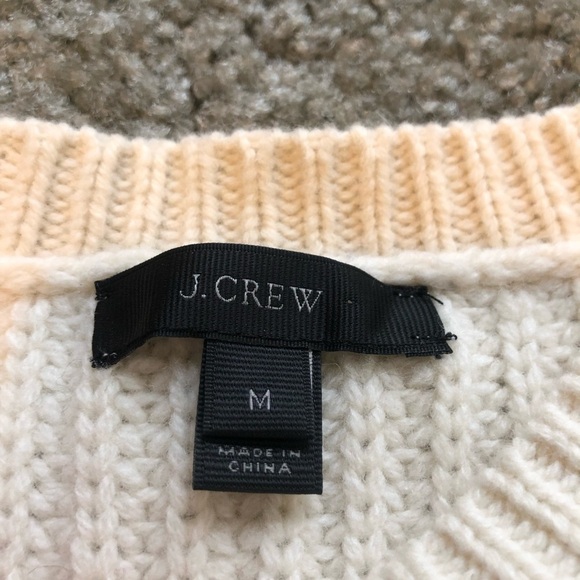 J. Crew knit ribbed cream classic sweater wool - Picture 3 of 7